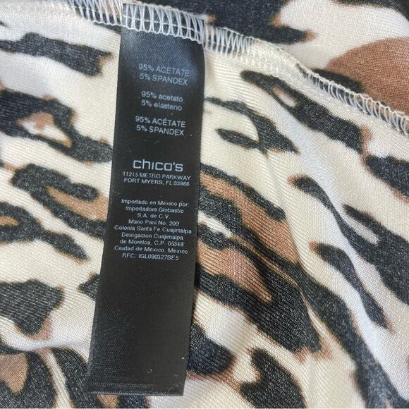 CHICO'S TRAVELERS CLASSIC Animal Sierra Dress Top  Size 2(L) - Picture 13 of 16